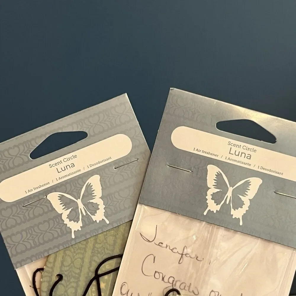 Scentsy Scent Circles Car Deodorizer 6 Pk Candy Orchard/Cake Me To Paradise/Luna